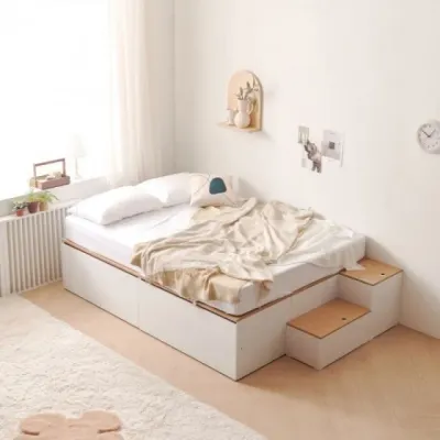 가구산책 대용량 높은수납침대Q 빅서랍 SET+유로탑 매트리스 DN7044