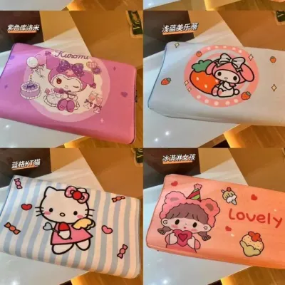 아기라텍스베개 신상 V 브랜드 아동용 캐릭터 라텍스 베개 순면 전면 베개 커버 유치원 아기