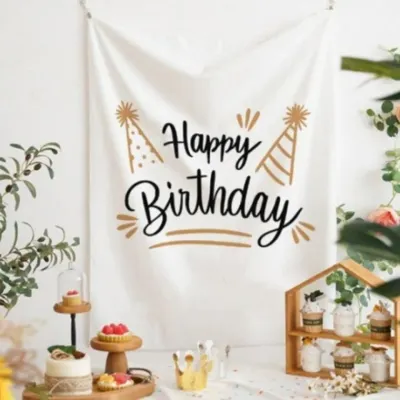 배경장식 인테리어 꾸미기 가랜드 생일 파티 벽걸이 커튼