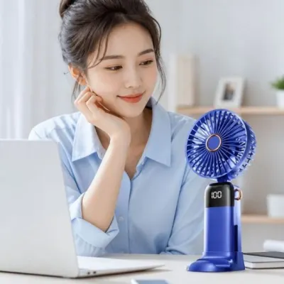 선풍기 목걸이형 작업용 휴대용 핸디형 조절 선풍기 탁상 인쇄물 미니선풍기