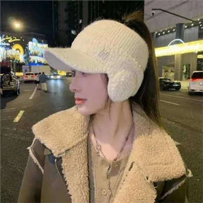 여성 귀달이 모자 여성 골프 방한모 귀마개 방한 아웃도어 테니스 캡모자 아크릴 캐주얼 스포츠 등산 덮개