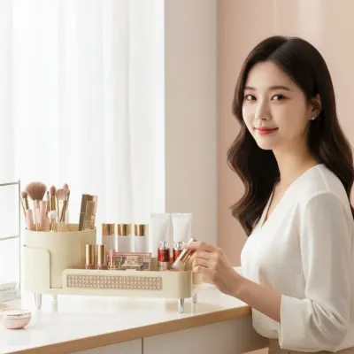 화장대 화장품 정리함 투명 수납함 뷰티 오거나이저