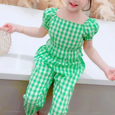 여아 아동 여름 반팔 퍼프 긴바지 상하복