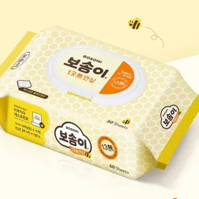 보솜이 13無 안심 물티슈 캡형 60매x6개 깨끗한나라
