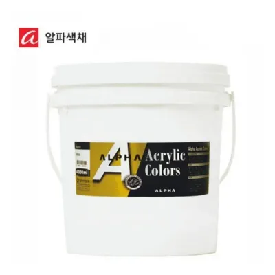 알파 미디엄 아크릴물감 4L 흰색 검정 물감 대용량