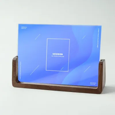 원목 스탠드 아크릴 쇼케이스(12.5x17.5cm) (다크 브라운)