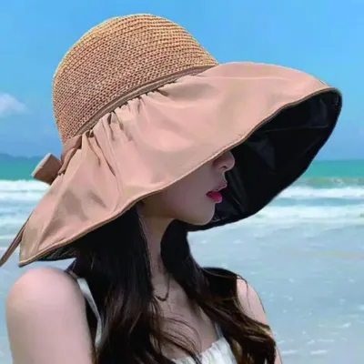 벙거지 모자 밀짚 챙 챙넓은 라탄 넓은와이드 와이드