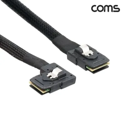Mini SAS SFF-8087 내장형 케이블 50cm 측면 좌향 꺾임 서버 메인보드 저장장치 데이터 연결 케이블