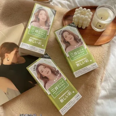 미쓰이 국제 염색약 식물 천연 원빗 컬러 염색 크림 샴푸 블랙 염색 빗 패션 컬러