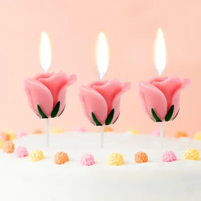 해피니스 장미꽃 생일초 3p 케이크 생일파티초