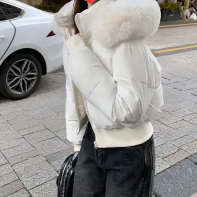 숏패닝 크롭 후드퍼 패딩 볼륨 캐주얼 점퍼 페미닌룩 데일리룩