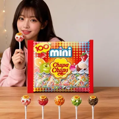 츄파춥스 미니 막대사탕 어린이집 답례품 선물용 화이트 100개입