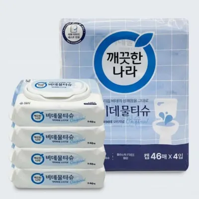 비데물티슈 캡형 46매 4팩 페미닌티슈 휴대용비데물티슈 생리티슈