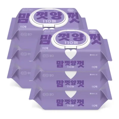 코디 맘껏양껏 물티슈 캡형 110매 6개