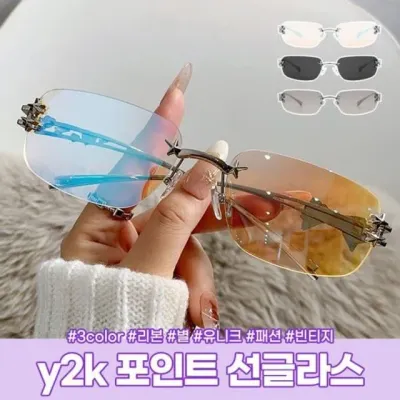3042 안경 스타리본 하이뷰 포인트 패션 선글라스 y2k 트렌드선글라스 여성선글라스 포인트선글라스