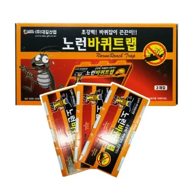 노런 바퀴트랩 3매입 바퀴벌레약 바퀴끈끈이 바퀴잡이 퇴치제 해충퇴치 실내 바퀴퇴치