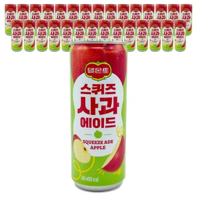 롯데칠성 델몬트 스퀴즈 사과 에이드 240ml x 30개