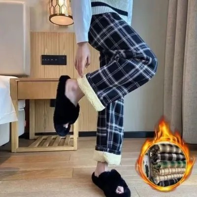 롱기장 100cm 양털체크바지