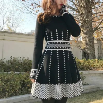 봄신상 니트 원피스 롱원피스 봄 여성 쉬폰 미니