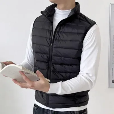 경량 패딩 조끼 남자 하이넥 간절기 다운 패딩웨어