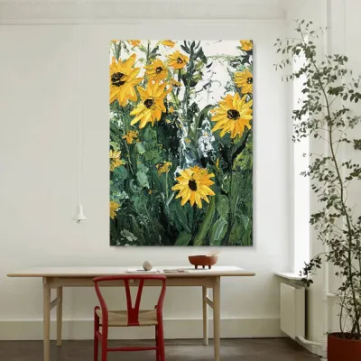 인테리어 입체 해바라기 캔버스 그림액자 A(60cm*80cm)