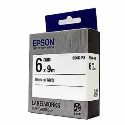 엡손 라벨테이프 SS6KPX 흰색 6mmX9M 검정글씨 갑 (5개입) 라벨프린터테이프 분류라벨 라벨카트리지
