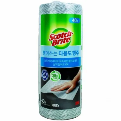 스카치브라이트 씻어쓰는 행주 40매입-그레이(5240)