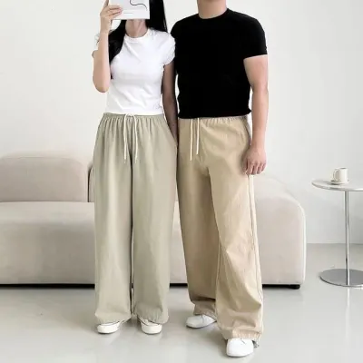 와이드 면바지 롱팬츠 밴딩 와이드바 남녀공용 팬츠 여성바지 남성 편한