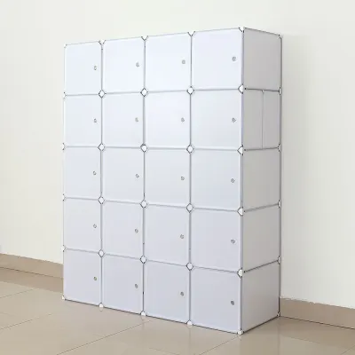 심플리 화이트 선반 옷장(4열12칸) 조립식옷장