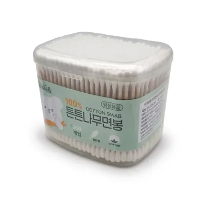 원터치 사각면봉 350p 고급 순면 대용량 위생면봉 귀이게 귀청소