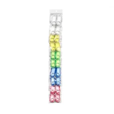 키홀더 열쇠고리 컬러혼합 열쇠 컬러 고리 네임택 파스텔혼합 25x62mm 2개입
