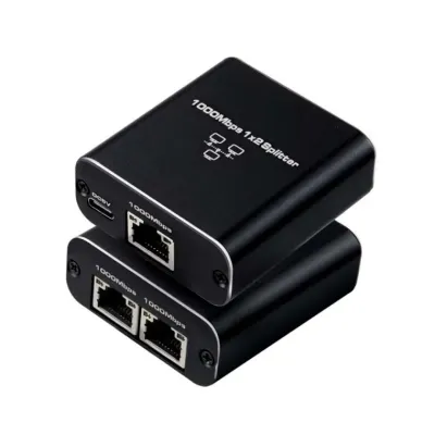 C타입 RJ45 기가비트 네트워크 허브 2대 동시 연결 인터넷 PC 공유기 1000mbps