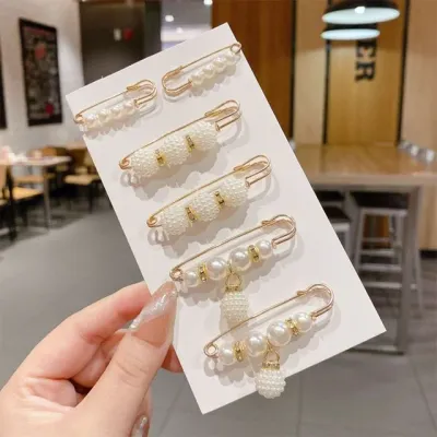 진주브로치 옷핀브로치 여성 진주클립 옷고정 바지 고정 허리조절 여름악세사리 클립