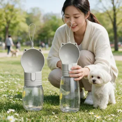 강아지 고양이 물병 휴대용 급수기 반려견 산책용 물통 애견 나들이 용품