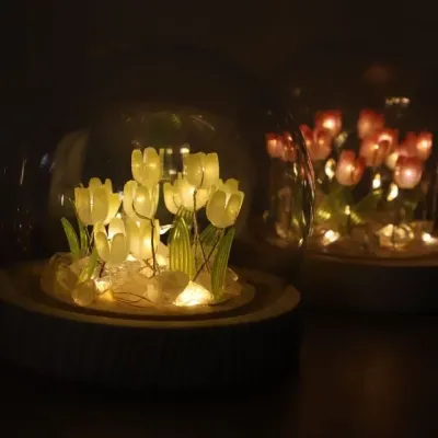 (솜씨키트) 튤립 유리돔 LED 무드등 DIY 키트