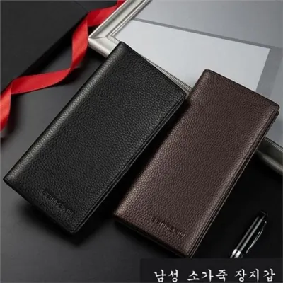 남성 가죽 장지갑 남성 슬림 장지갑 소가죽 지갑 클립 카드 선물 머니