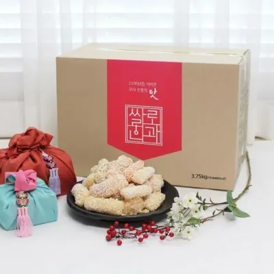 전통과자 유과선물세트 궁중한과명절 추석 단체 대용량 간식 한과 찹쌀혼합유과3.75kg