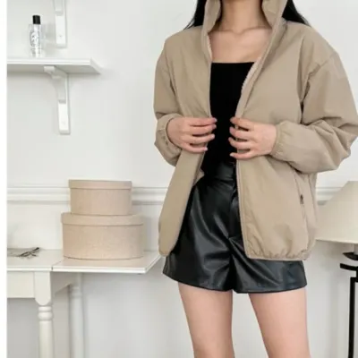 best 여성 하프넥 안감퍼 집업 점퍼 따뜻한 캐주얼 자켓