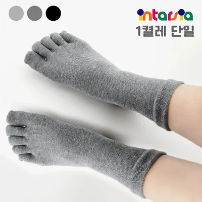 인따르시아 땀흡수빠른 국내산 여성용 깔끔 발가락양말 1켤레