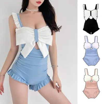 원피스 수영복 모노키니 호캉스 리조트 프릴 골지 리본