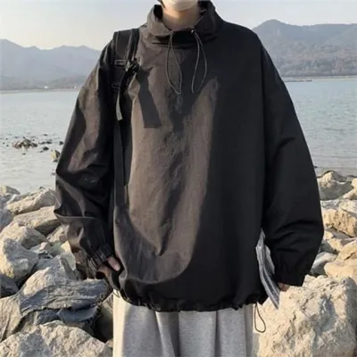 남성 아노락 점퍼 남성 오버핏 점퍼 바람막이 루즈핏 데일리 가을 아웃도어 방풍 후드