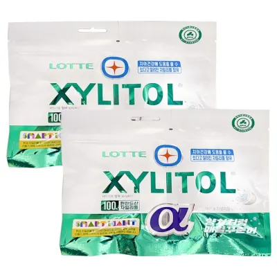 롯데 자일리톨 알파 오리지날 리필 102g x 2개