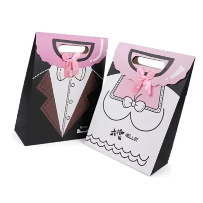 신랑신부 쇼핑백 답례품상자 예쁜상자 손잡이선물상자
