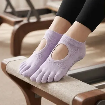 논슬립 필라테스 양말 퍼플 색상 필라텍스 삭스 2켤레 필라테스양말 논슬립양말