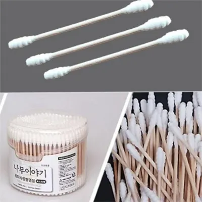순면 면봉 나무 면봉 메이크업 휴대용 회오리형 귀이개 300 대용량 신생아 아기 안전 유아