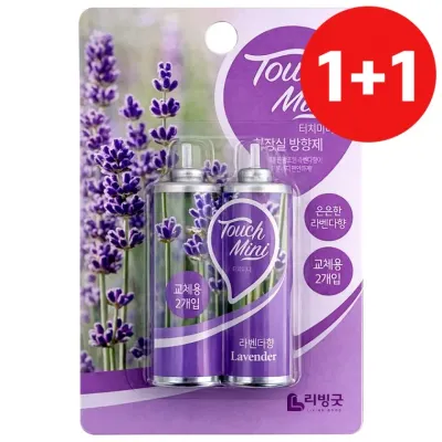 리빙굿 1+1 터치미니 화장실방향제 (라벤다향 리필2p)