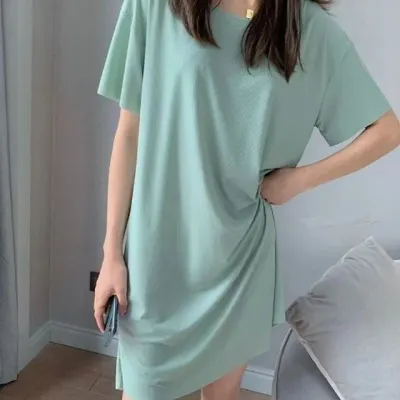 여성 여름잠옷 냉감 반팔 원피스 홈웨어 파자마 6색