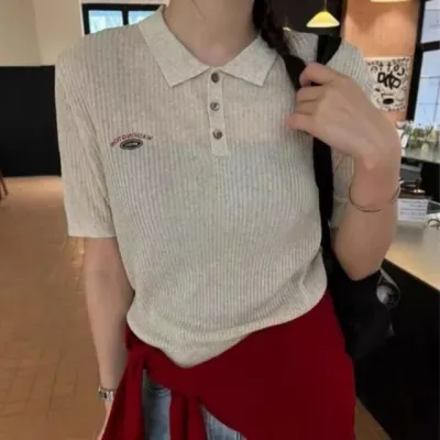 무드 시스루 카라 반팔 니트 페미닌룩 데일리룩 데이트룩