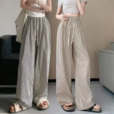 냉감 팬츠 여름 밴딩 바지 시어서커 스트라이프 홈웨어 라운지웨어