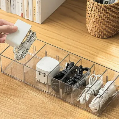 칸조절 충전기 USB 케이블정리함
